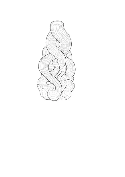 Boceto de lámpara con capas trenzadas.