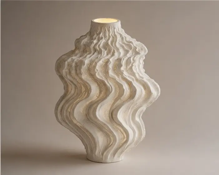 Propuesta 3: lámpara de ondas horizontales con cuello.